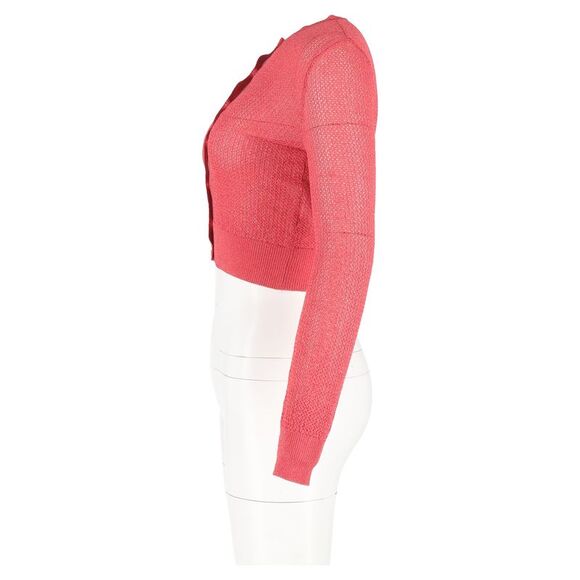 Missoni Cropped Cardigan in Pink Cotton Off-the-Shoulder Sweaters